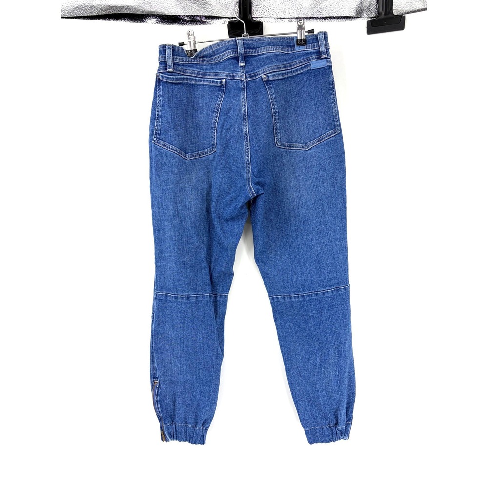 7 For All Mankind Darted Boyfriend Jogger Jeans Blue Italian Fabric 30 - Picture 3 of 8